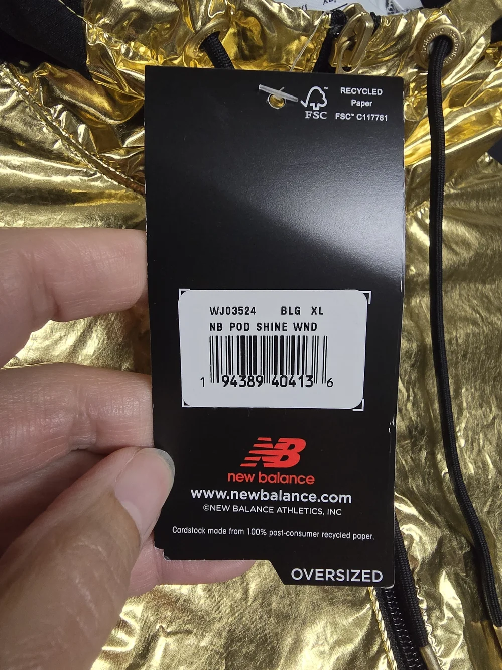 NWT New Balance Athletics Podium Shine Windbreaker Jacket